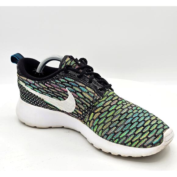 Nike Roshe Run Flyknit Multicolor Sneakers Womens 6.5 Lightweight Running Shoes - Picture 1 of 5